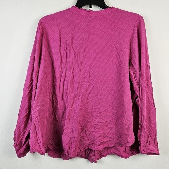 Lane Bryant Plus button down Pink Top Blouse Shirt Size 22 - Picture 6 of 7